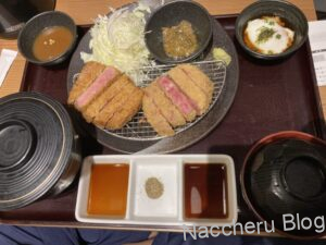 牛サーロインとカツ厚切り牛タンカツ膳