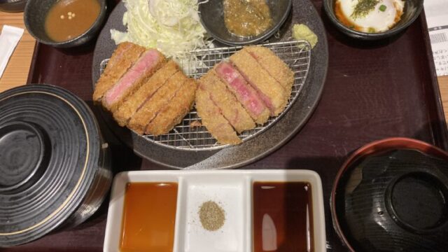 牛サーロインとカツ厚切り牛タンカツ膳