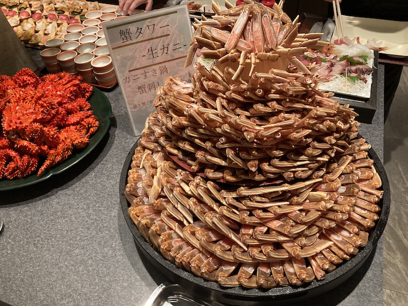 佳松苑 蟹タワー カニ刺し食べ放題