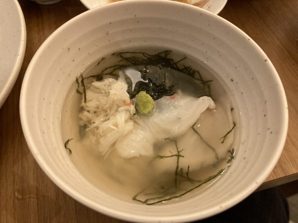 清風荘 画像:カニとタイのお茶漬け